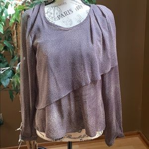 Sheer tiered grey blouse from Nordstrom